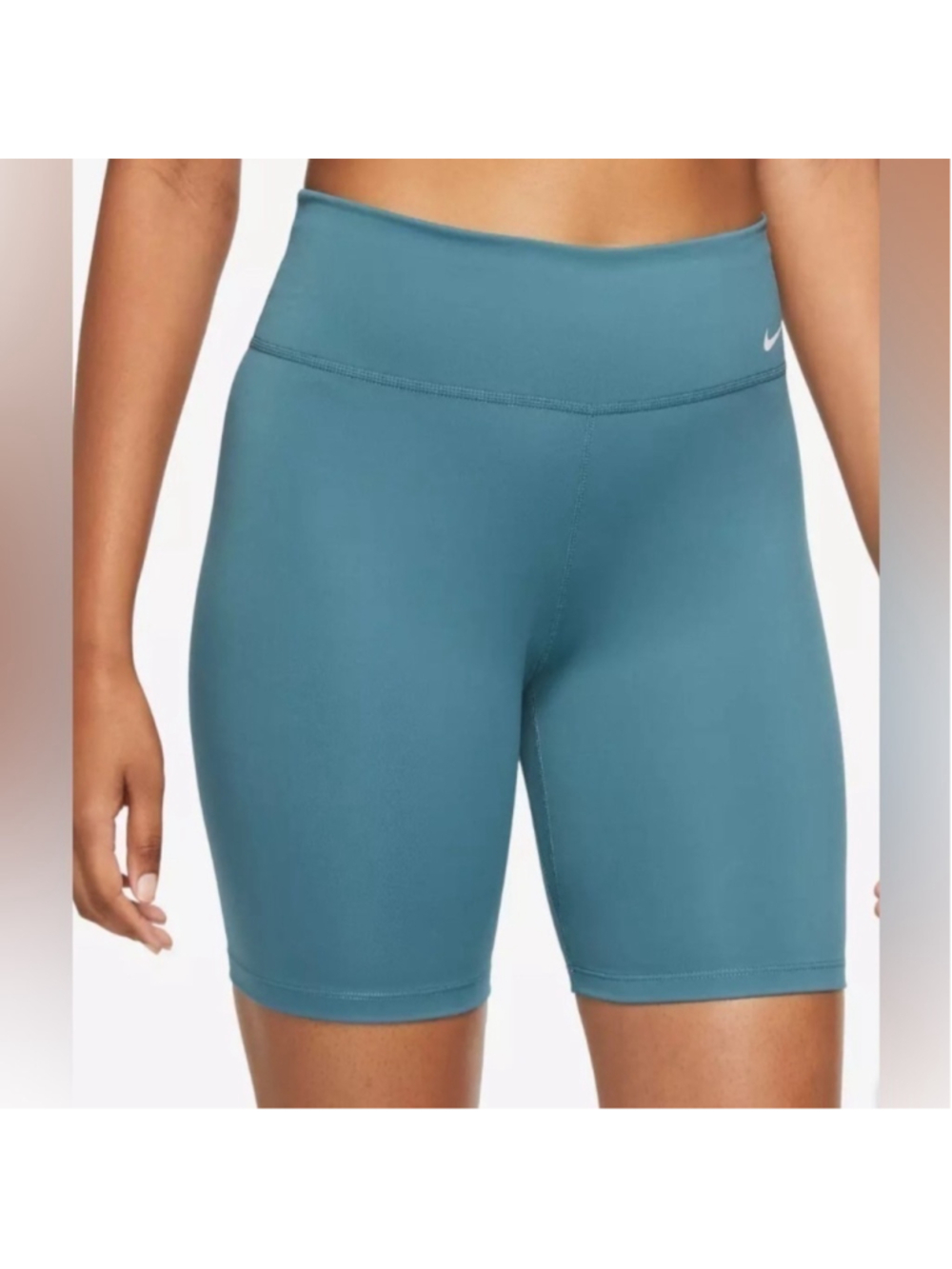 Womens Nike one midrise 7” bike xs shorts noise aqua ws 53